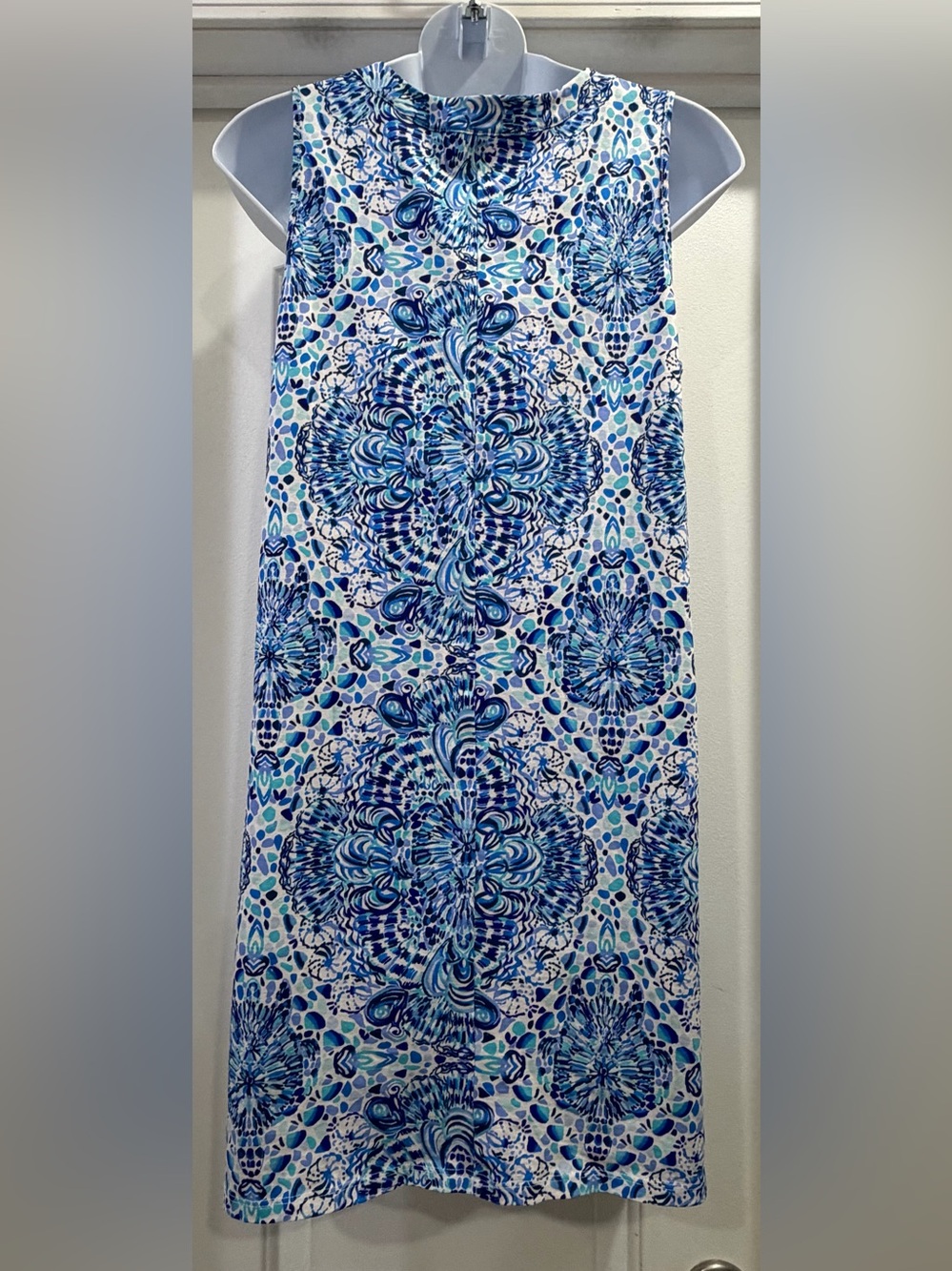 Lilly Pulitzer Amina Cotton  Swing Dress Call My Shell Size Small - Picture 2 of 14